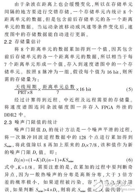 基于FPGA的雷達(dá)雜波速度譜圖的實(shí)現(xiàn)方法
