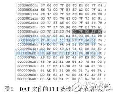 圖6 DAT 文件的FIR 濾波原始數據( 截圖)