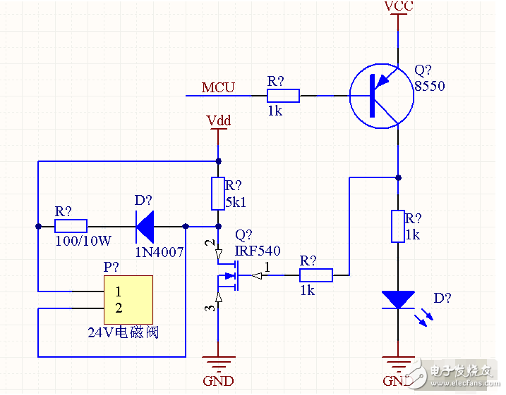 單片機5V輸出怎么樣去驅(qū)動一個24V的電磁閥？
