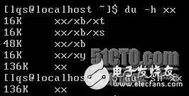 linux下使用 du查看某個文件或目錄占用磁盤空間的大小