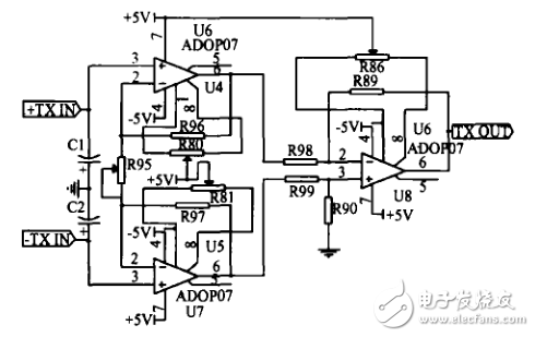 多點熱電偶精密測試電路_基于CD4051的多點熱電偶轉換電路_基于ADOP07的熱電偶的放大電路