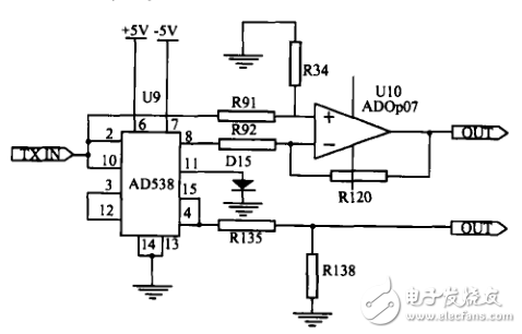 多點熱電偶精密測試電路_基于CD4051的多點熱電偶轉換電路_基于ADOP07的熱電偶的放大電路