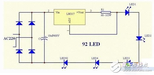 LM317集成穩壓電路在LED顯示電路中的應用