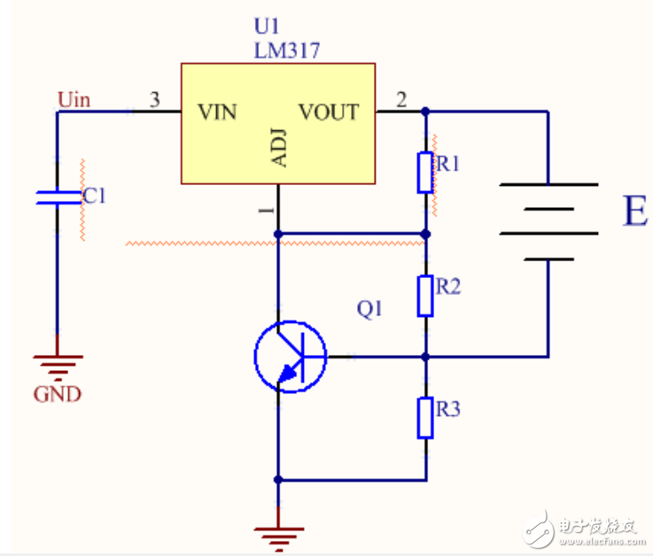 LM317穩壓器的限流保護電路