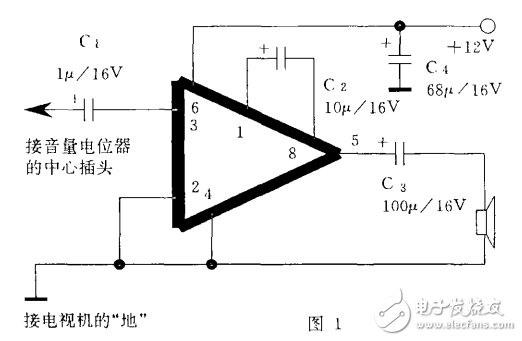 如何用LM386功放集成電路修復黑白電視機的伴音功放
