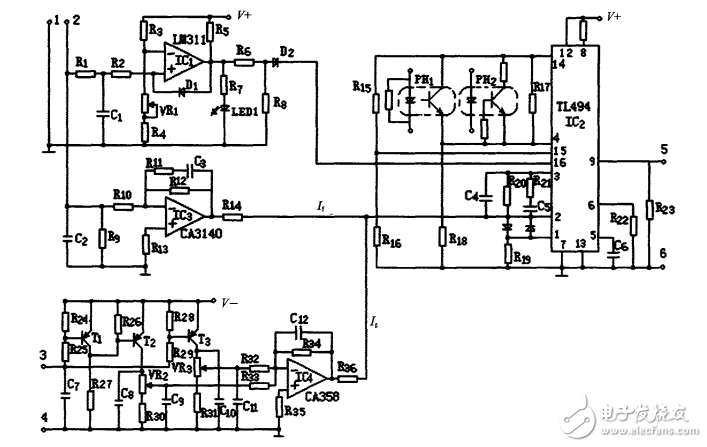 由TL494構成的恒流閉環控制電路