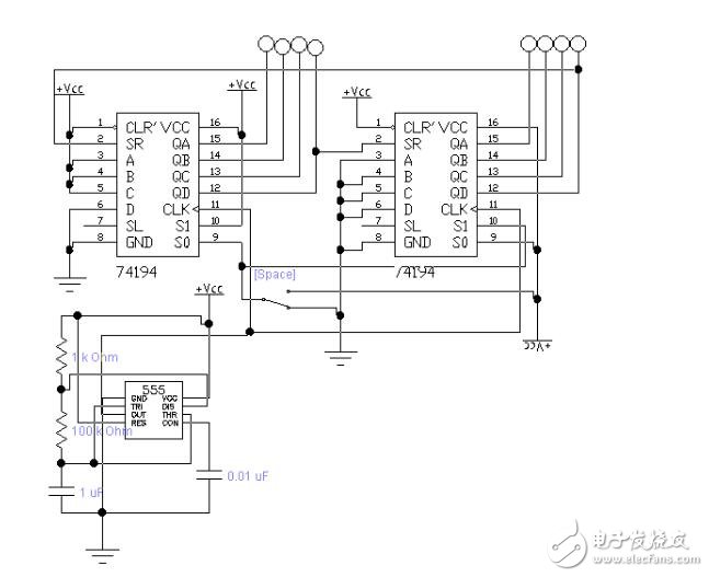 移位寄存器74ls194應用電路圖大全（雙向移位寄存器/74HC93/環形計數器）