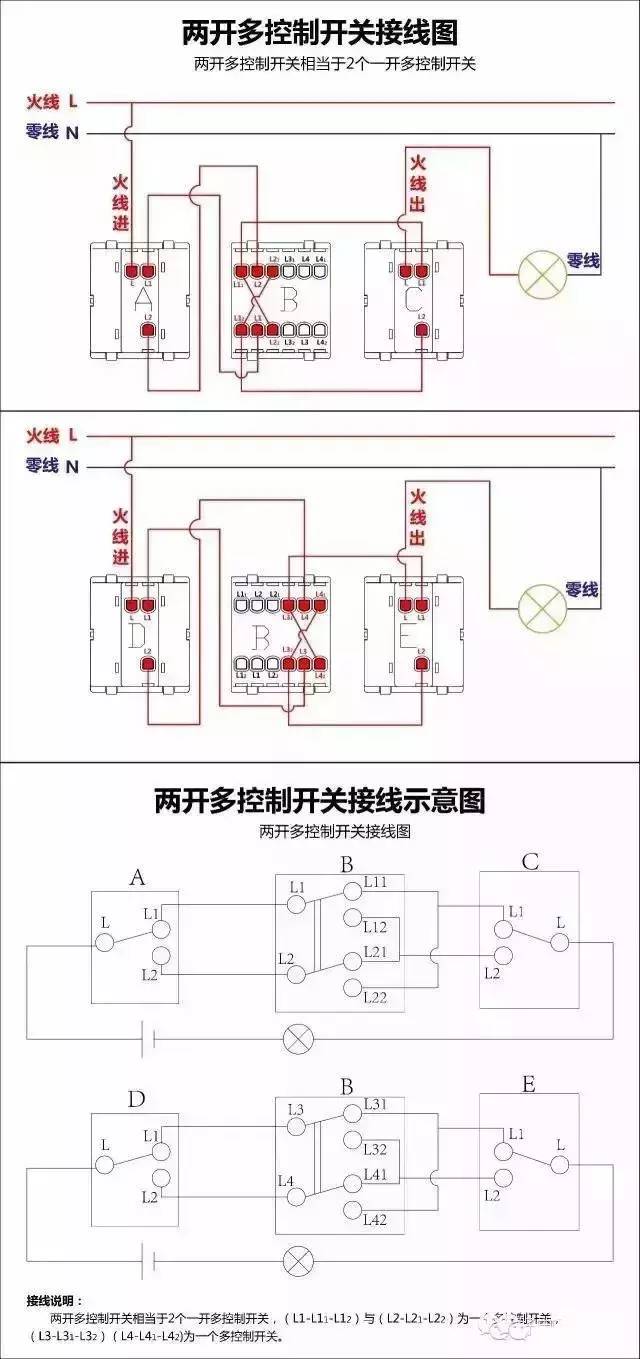 詳細圖片解析17種開關(guān)接線圖