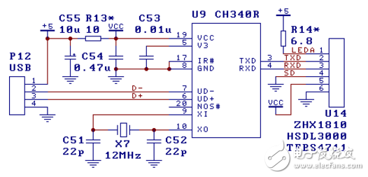 usb轉串口ch340電路圖