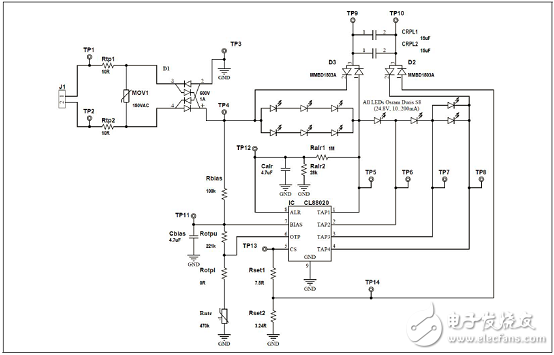 [原創(chuàng)] Microchip CL88020 120VAC 8．5W離線LED驅(qū)動(dòng)方案
