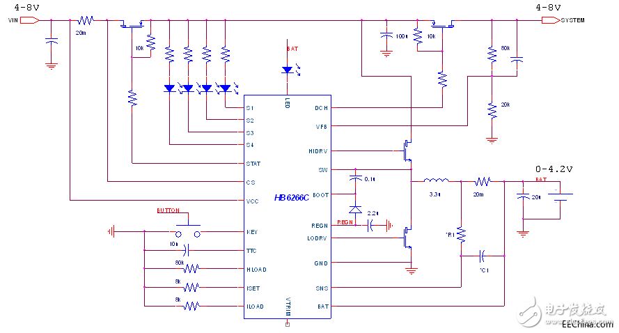 關于開關型單節鋰電池充電和升壓放電控制芯片HB6266C的簡解