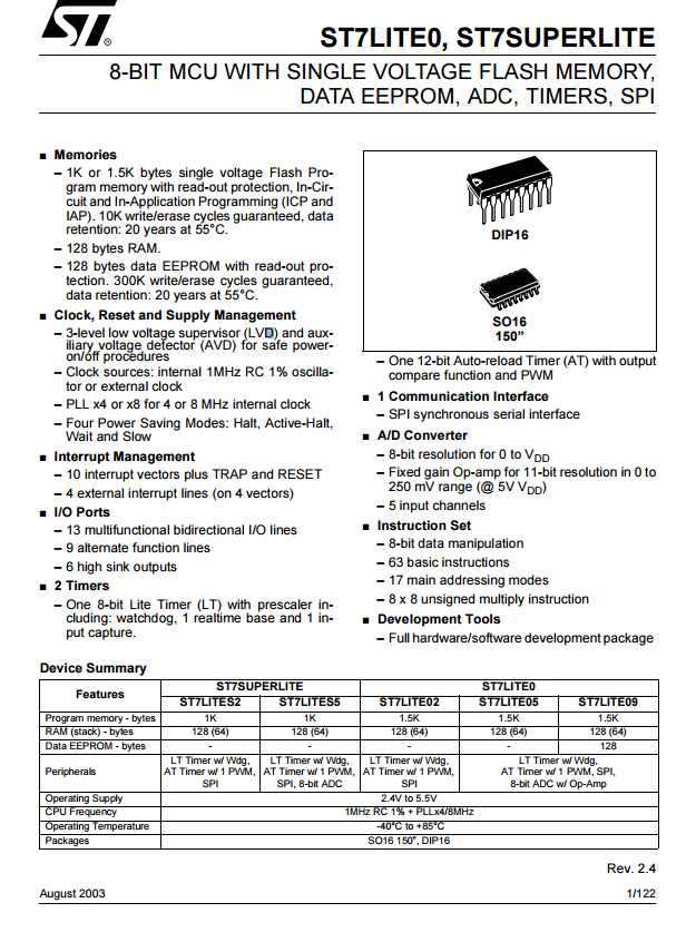 ST7SUPERLITE芯片規格書下載.pdf