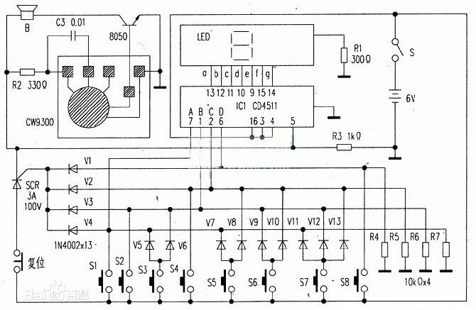 74LS171四路搶答器電路設計詳情