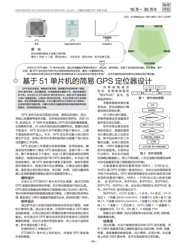 基于51單片機的簡易GPS定位器設計方案資料