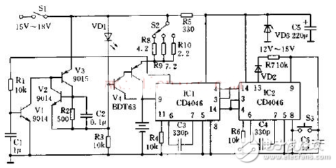 cd4046應(yīng)用電路圖大全（金屬探測儀/頻率計(jì)/充電器/信號發(fā)生器）