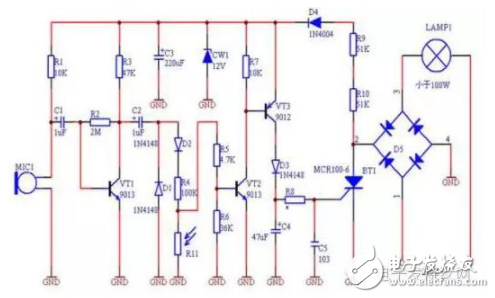 聲光控制電路圖大全（聲光控節(jié)能燈/延時節(jié)電燈/聲光控樓梯延遲開關電路）