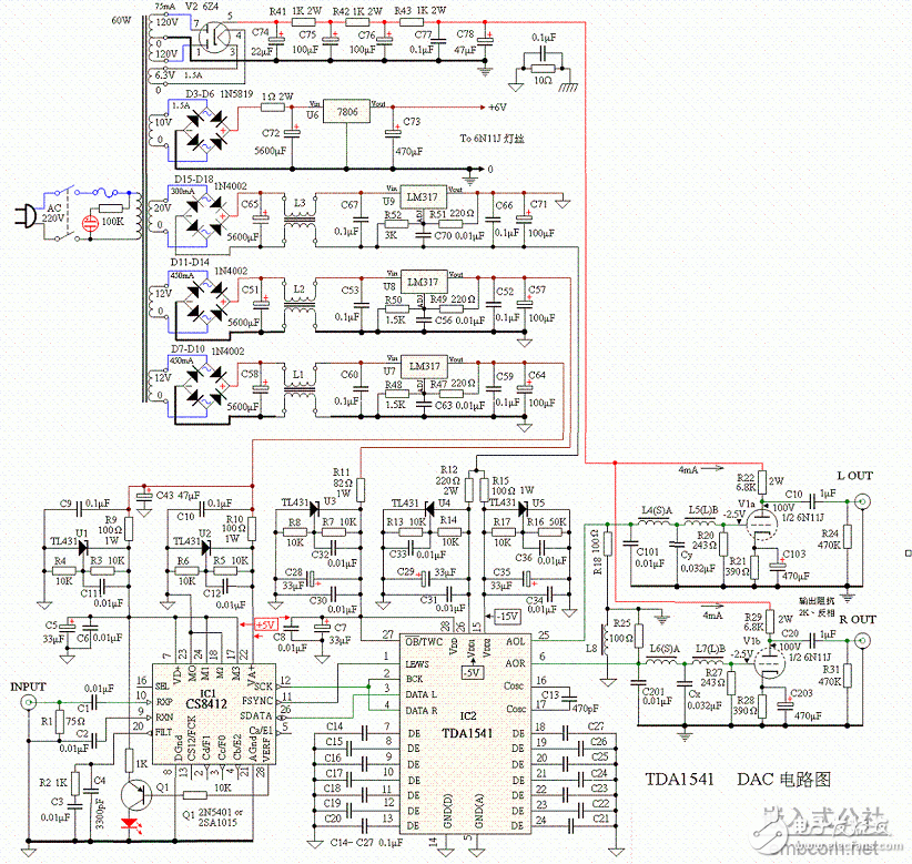 經典膽機線路圖集TDA1541NOS DAC(完整膽版).GIF