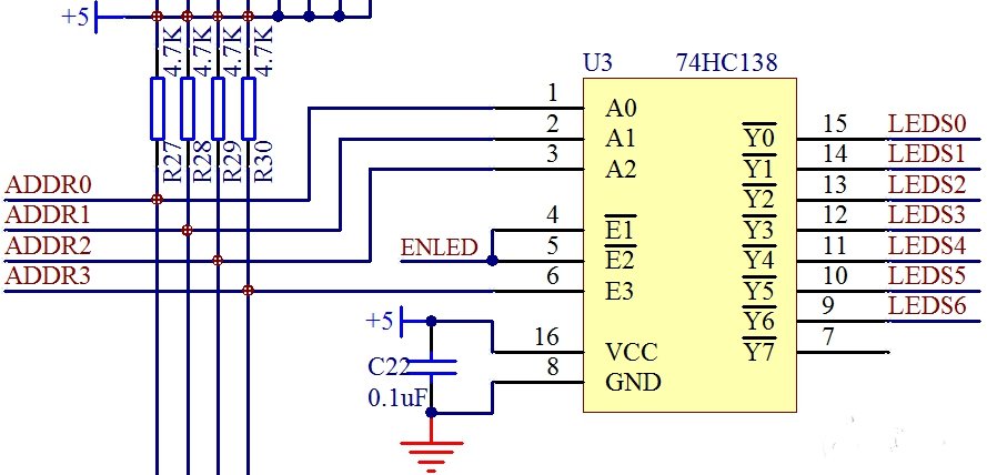 74HC138系列單片機控制LED數碼管的原理圖解析