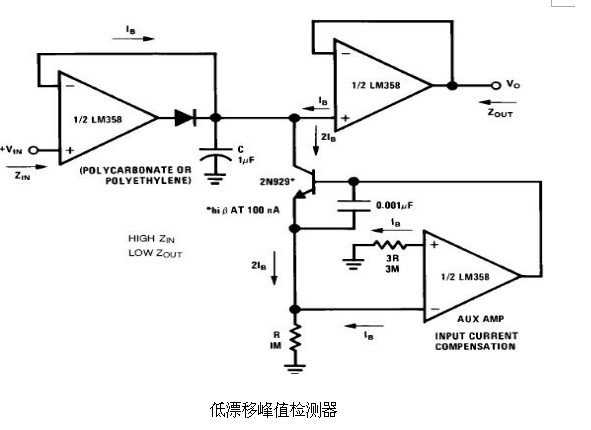 6種簡(jiǎn)單電路圖之LM358應(yīng)用電路圖（直流耦合低通RC有源濾波器 低漂移峰值檢測(cè)器）